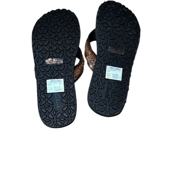 Clarks Brown Leather Sandals Size 9 - Picture 5 of 6